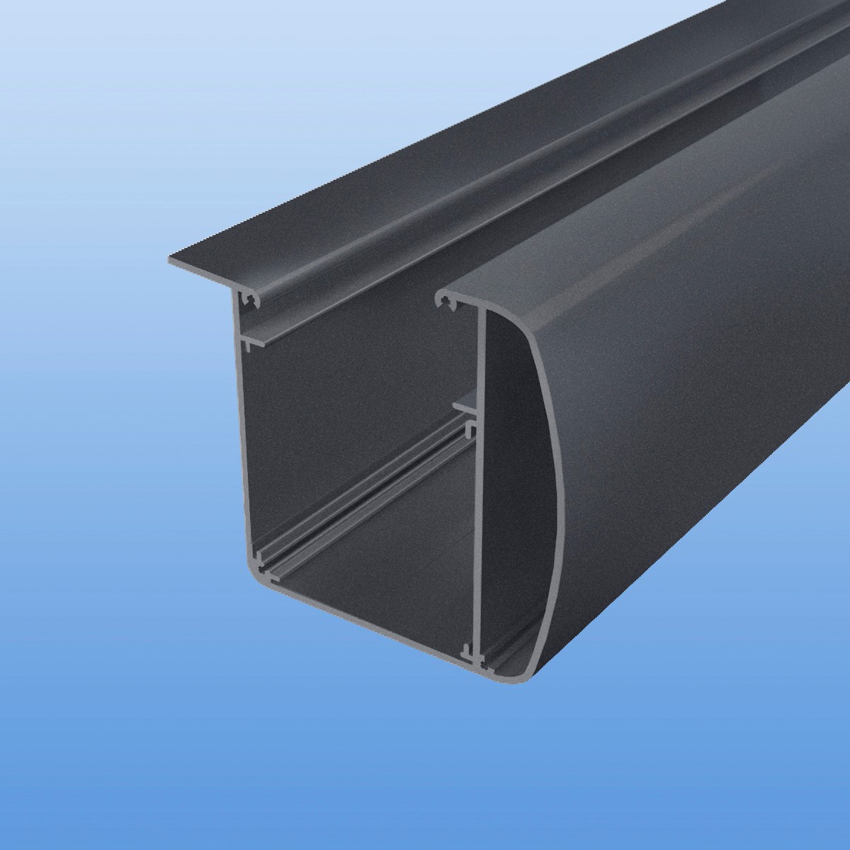 Dachrinne XL aus Aluminium in anthrazit (DB703)