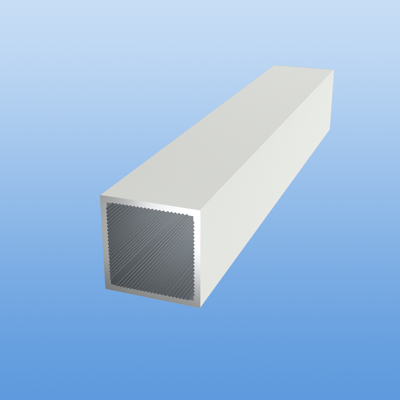 Vierkantrohr für Steckverbinder | Weiß - RAL 9016 | 30 x 30 x 2 mm