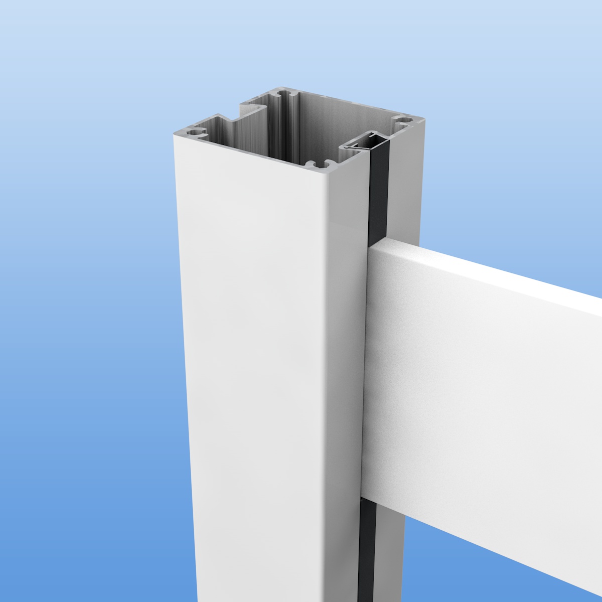 Abstandsgleiter eingebaut mit Zaunplanke