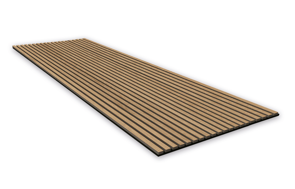 Akustikpaneele - Wandpaneele Solid | Teak | schwarzer Filz | MDF furniert | 800 x 1206 x 22 mm