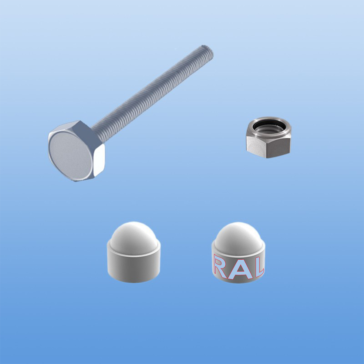 Schrauben für Balkonbretter aus Aluminium nach RAL