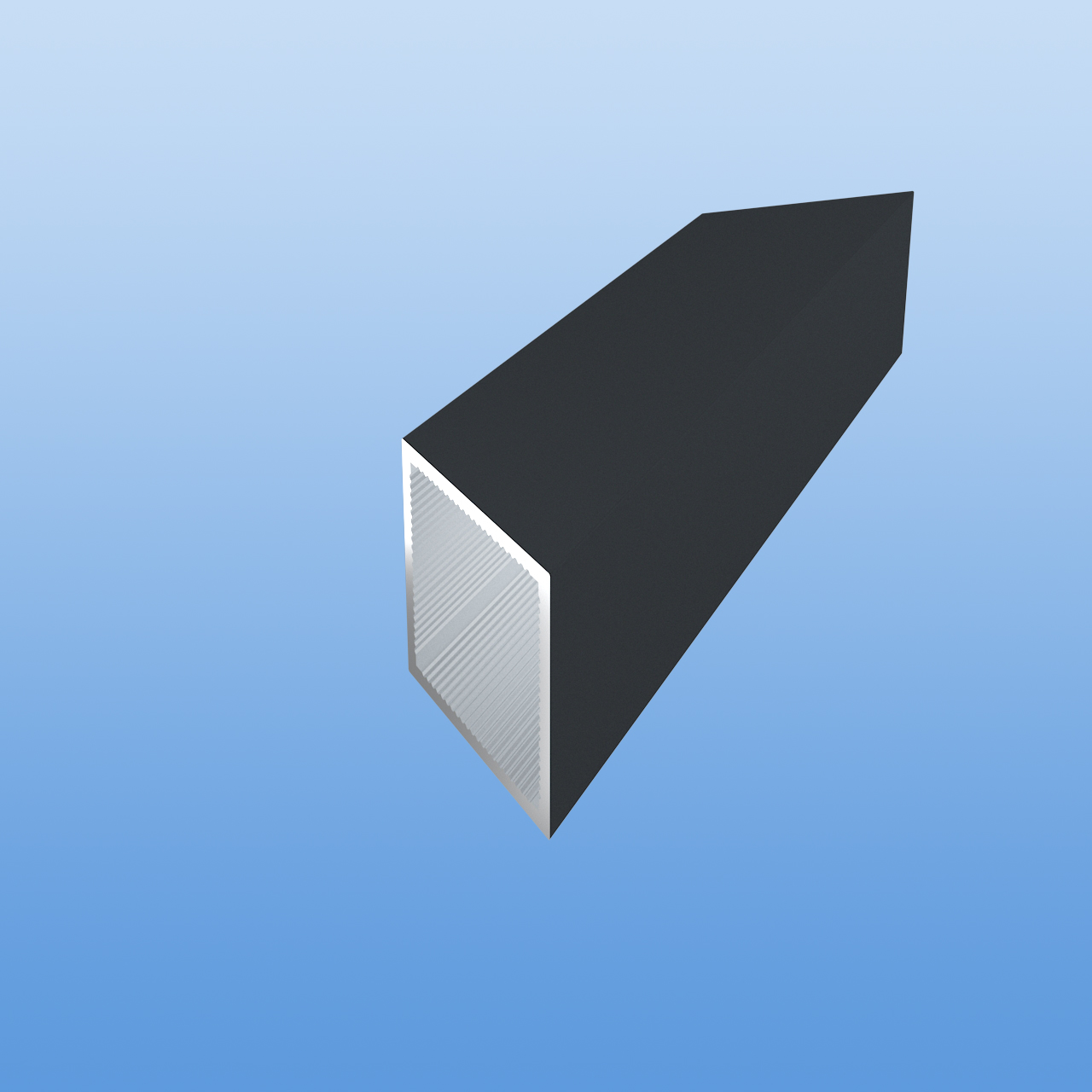 Vierkantrohr für Steckverbinder | Anthrazit - RAL 7016 | 30 x 30 x 2 mm | beidseitig 45 Grad