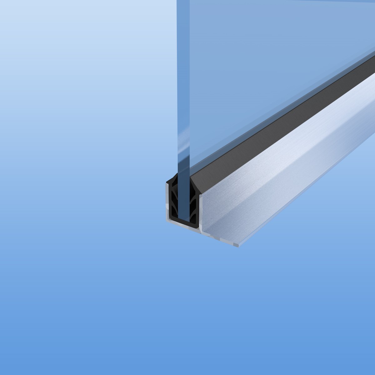 Seitenkeilverglasungsprofil - Aufnahme 5-8mm - Aluminium blank