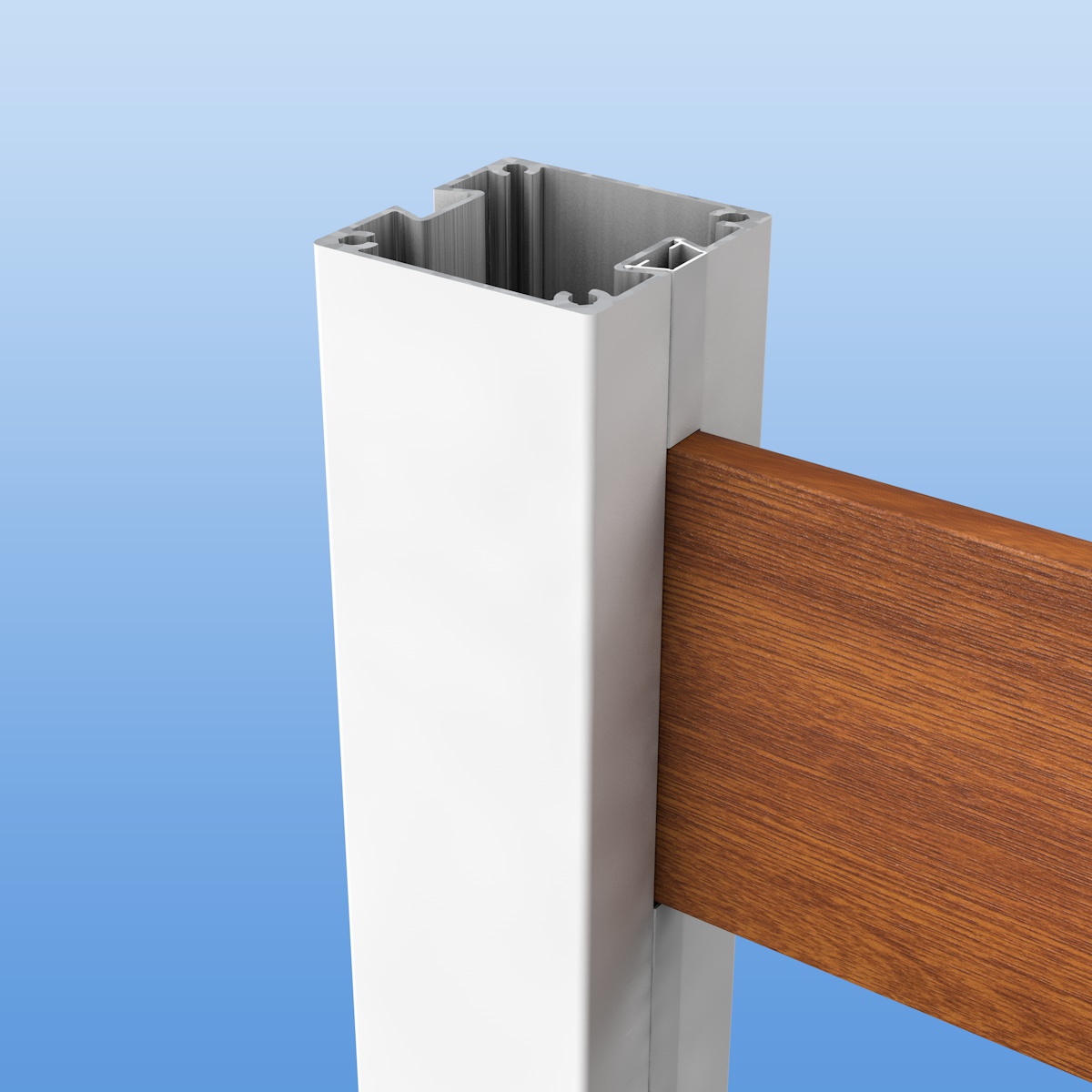 Zaunplanke aus Aluminium 150 mm breit in Holzoptik