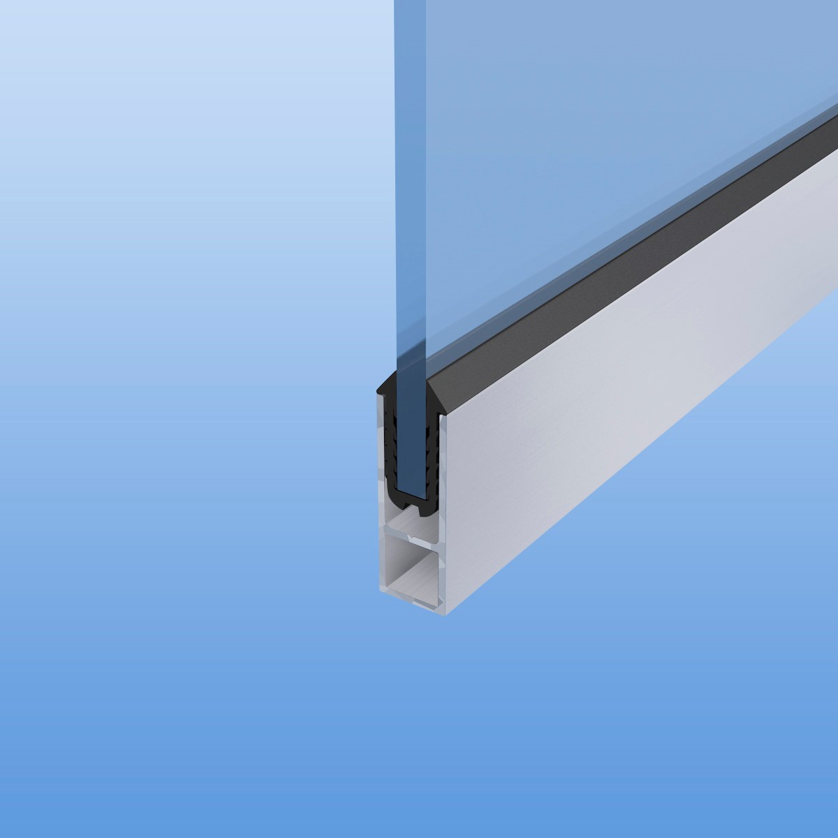 Rahmenprofil silber mit Dichtung für 10 mm Platten