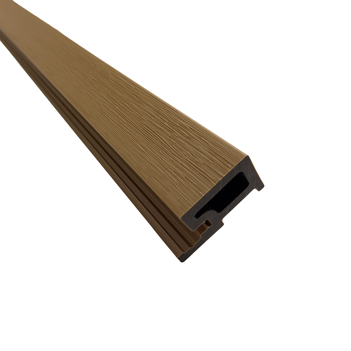 Anfangsleiste für Akustikpaneele Outdoor aus WPC | Holzdekor in Hellbraun | 2350 x 57 x 26 mm