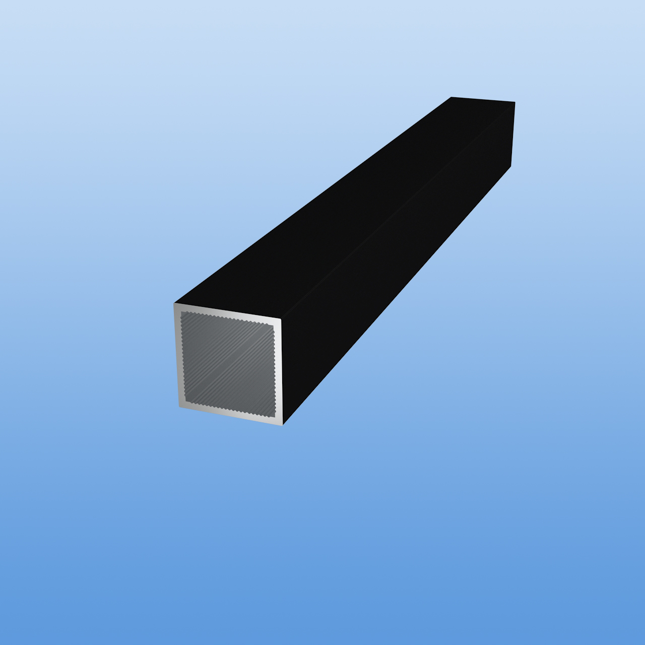 Vierkantrohr für Steckverbinder | Schwarz - RAL 9005 | 20 x 20 x 1,5 mm