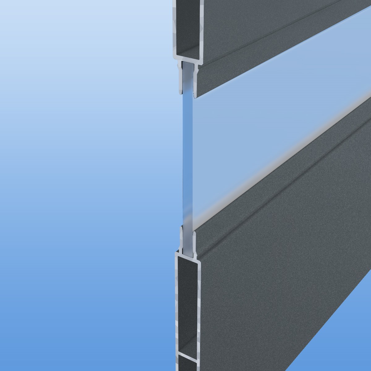 Trennwandprofil aus Aluminium mit Nut und Feder in Anthrazit incl. Plexiglas