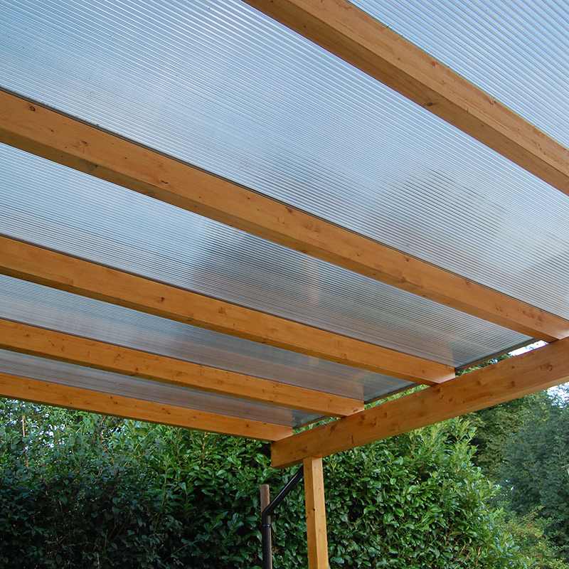 Anwendung - Stegplatten aus Polycarbonat klar 16 mm
