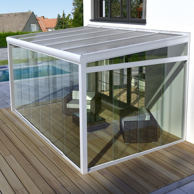 glasschiebewand in weiss