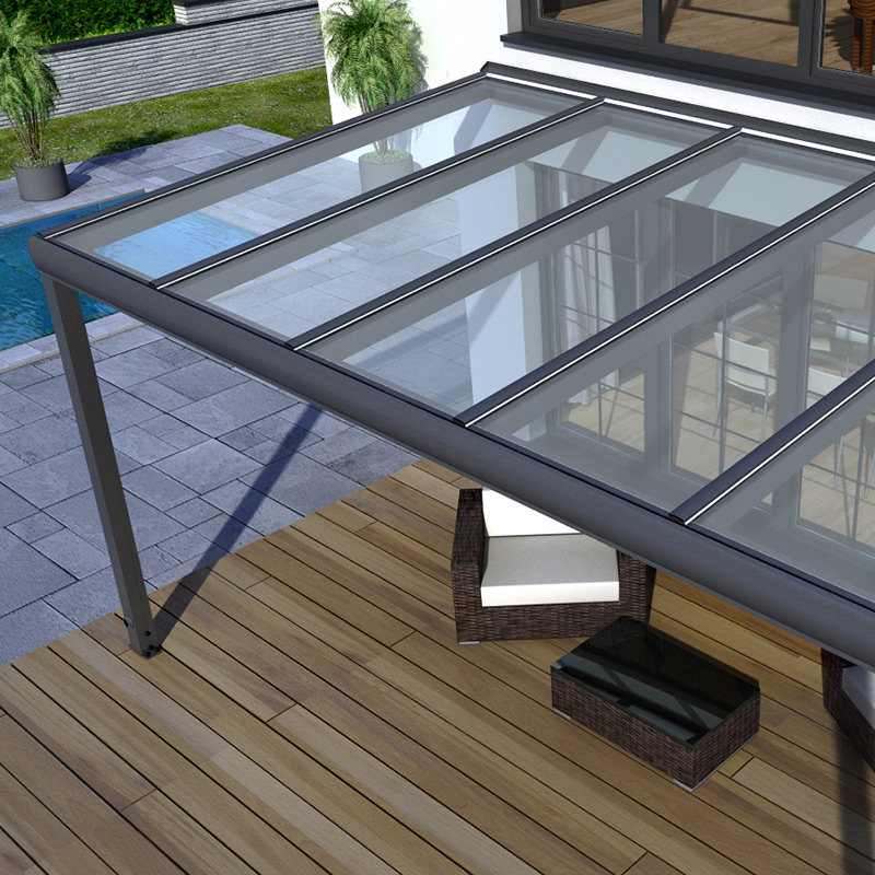 Alu Terrassendach Premium - für VSG - Glas vorbereitet 