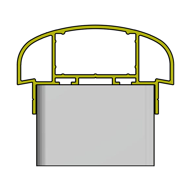  Zeichnung - Pfosten aus Aluminium für Balkongeländer in Weiß