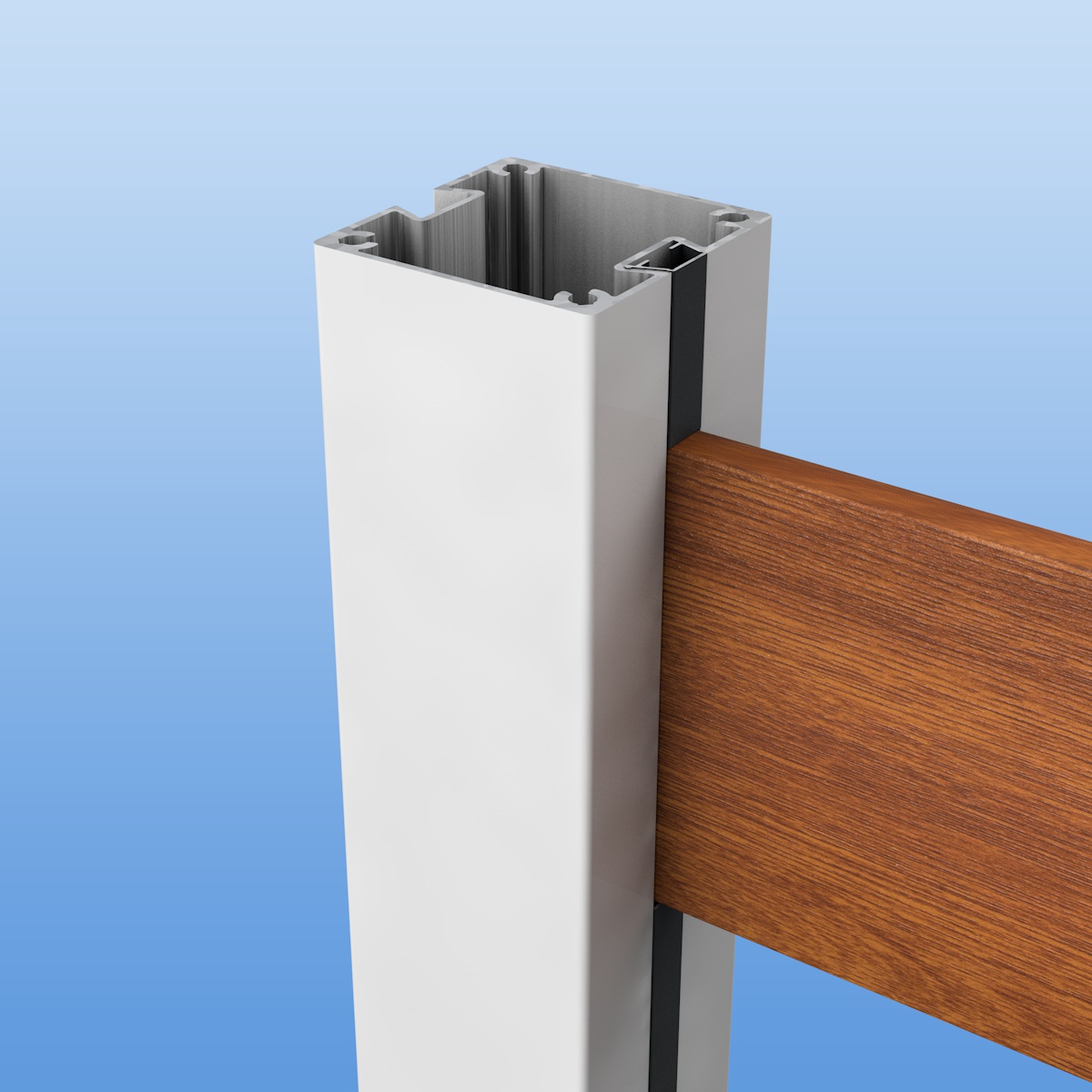 Zaunplanke aus Aluminium 150 mm breit in Holzoptik