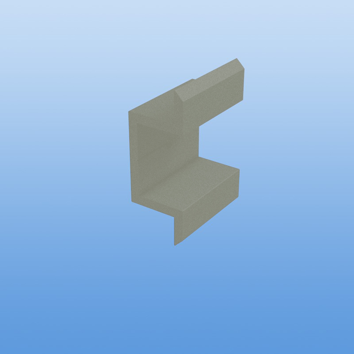 Mittelclip für Balkonbretter aus Aluminium in Grau (RAL 7030)