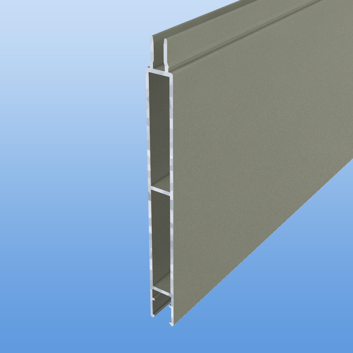 Trennwandprofil aus Aluminium mit Nut und Feder in Grau (RAL 7030)