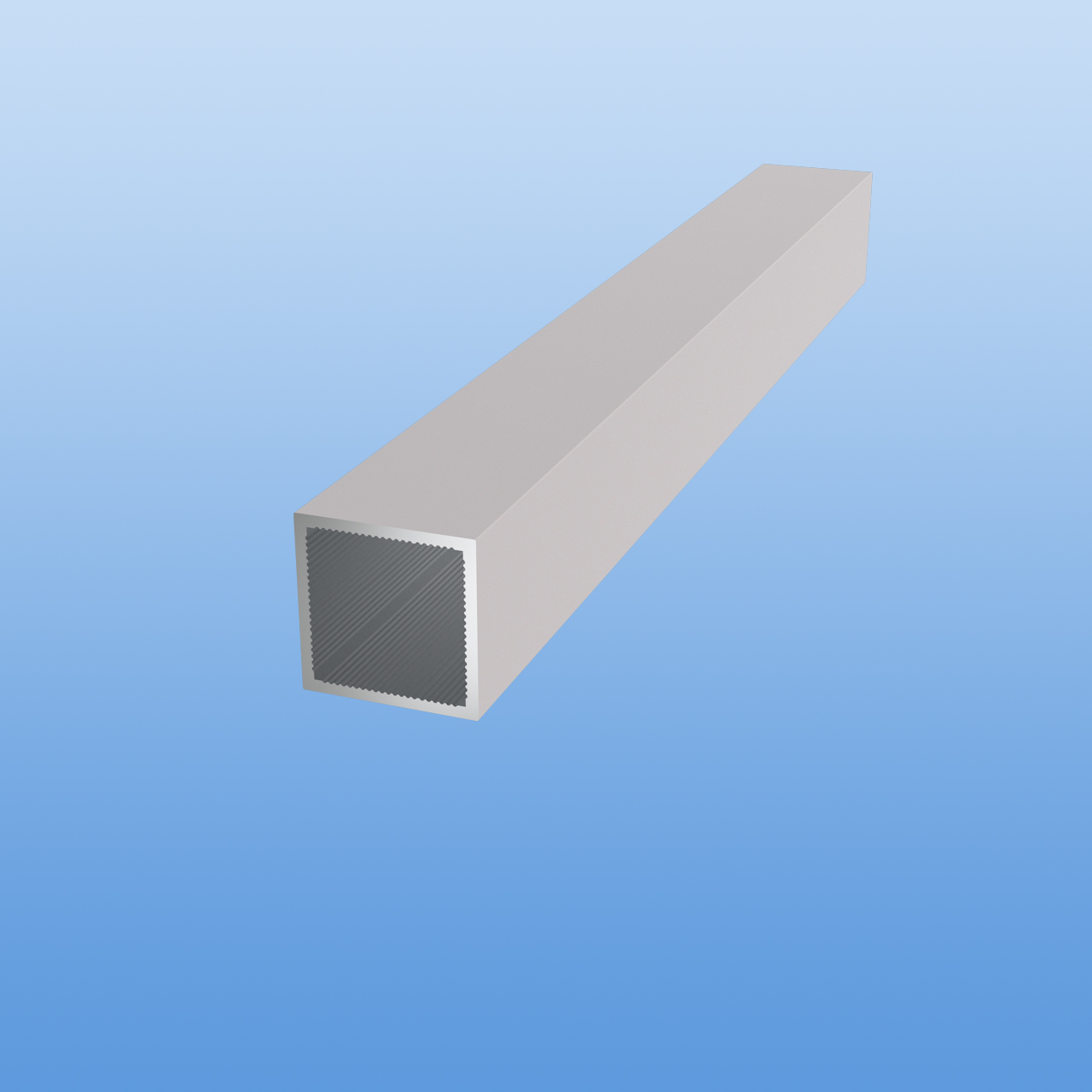 Vierkantrohr für Steckverbinder | Silber eloxiert - E6 EV1 | 20 x 20 x 1,5 mm