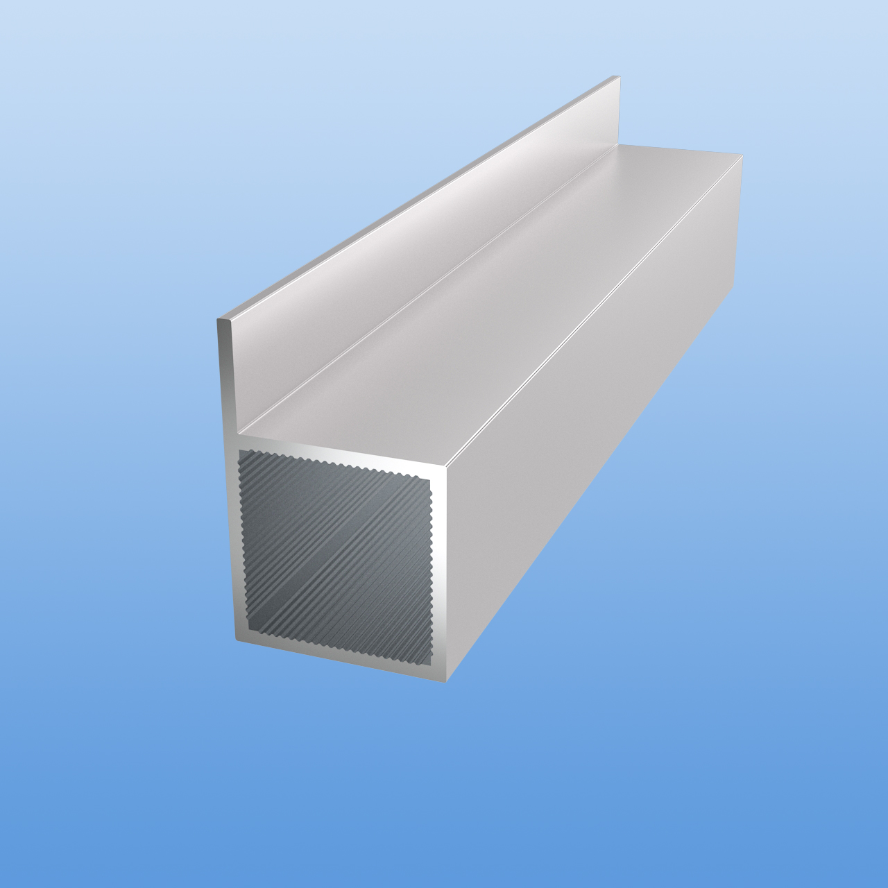 Vierkantrohr für Steckverbinder mit flächenbündigem Steg | Silber eloxiert - E6 EV1 | 30 x 30 x 2 mm