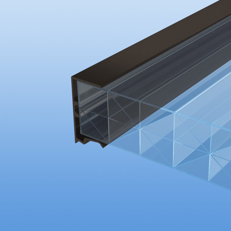 U - Profil 32 mm mit Tropfkante in braun