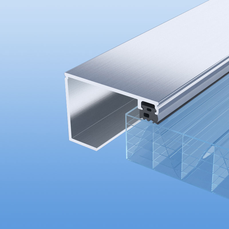 Randprofil für 25 mm Platten mit Schrauben, Dichtungen und Untergummi