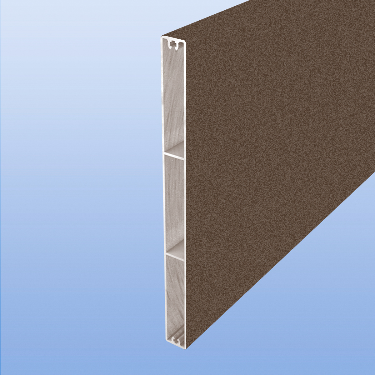Balkonbretter aus Aluminium 200 mm breit in Braun (RAL 8014)
