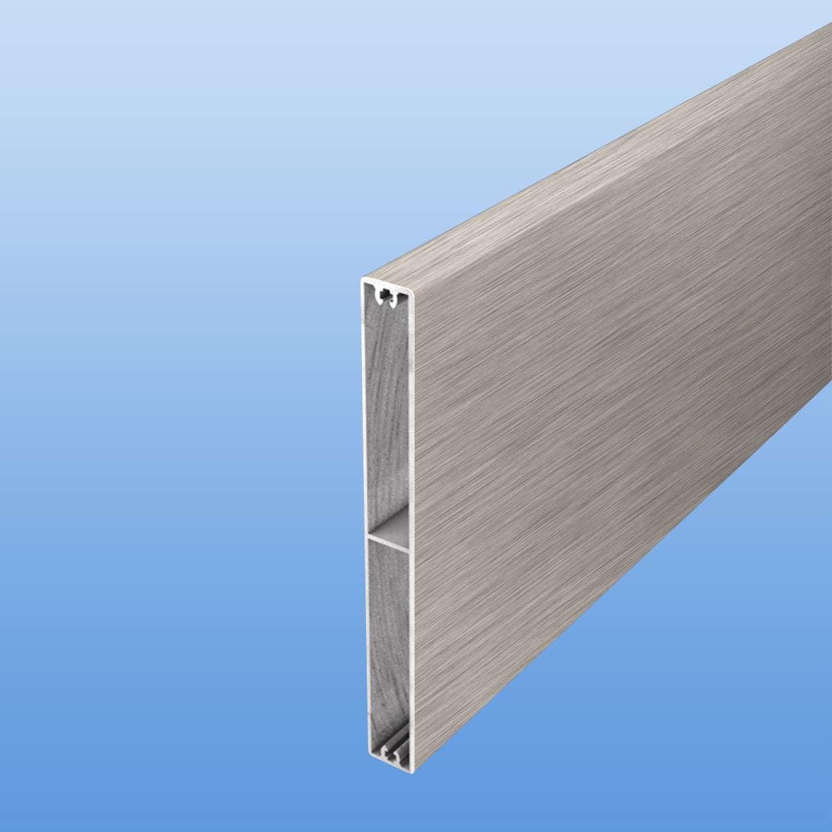 Balkonbretter aus Aluminium 150 mm breit gebürstet / brushed