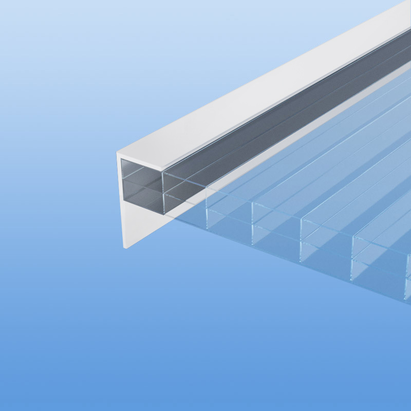 F-Profil mit 16mm Aufnahme in Weiß