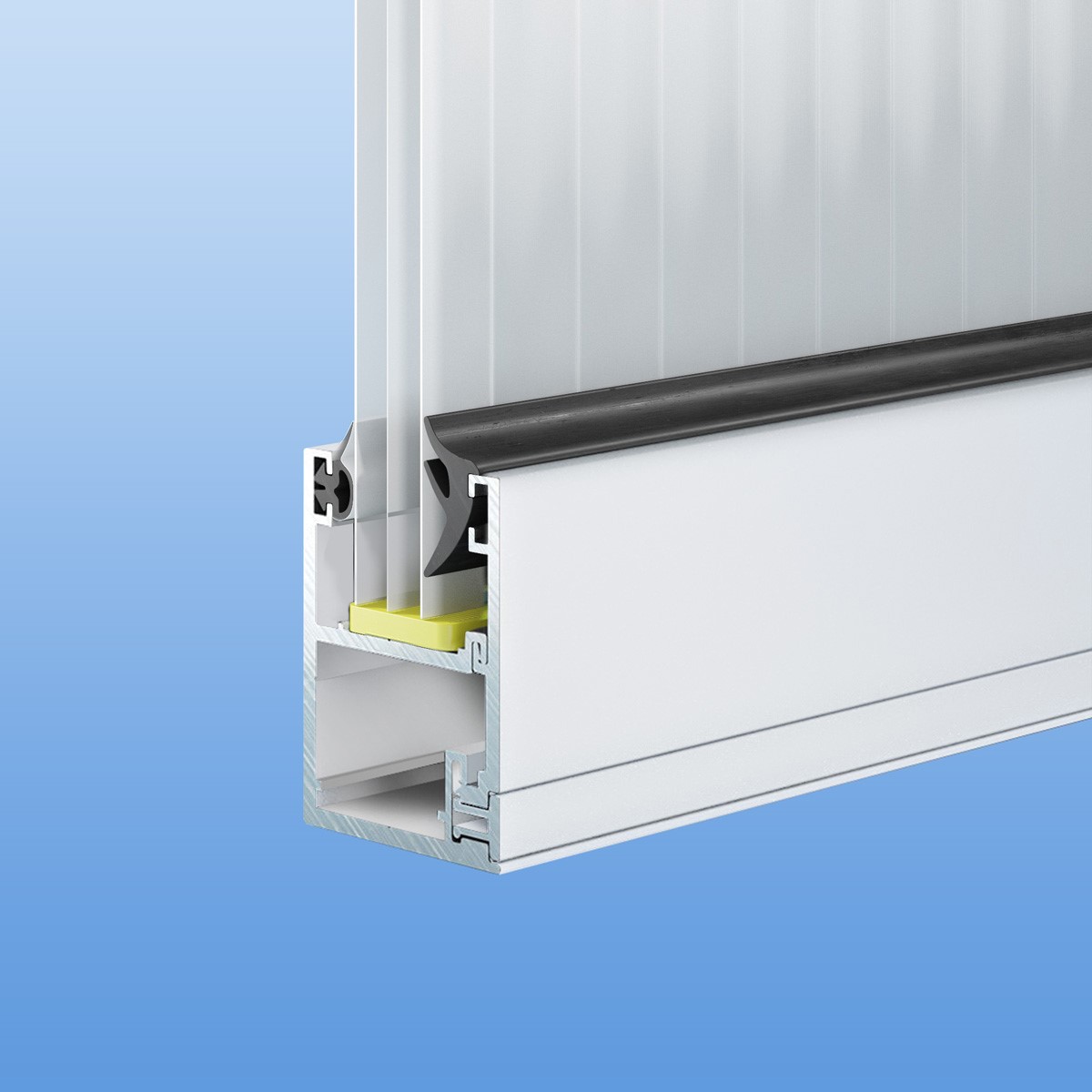 Verglasungsprofil in weiß mit Dichtung für 16mm Stegplatten