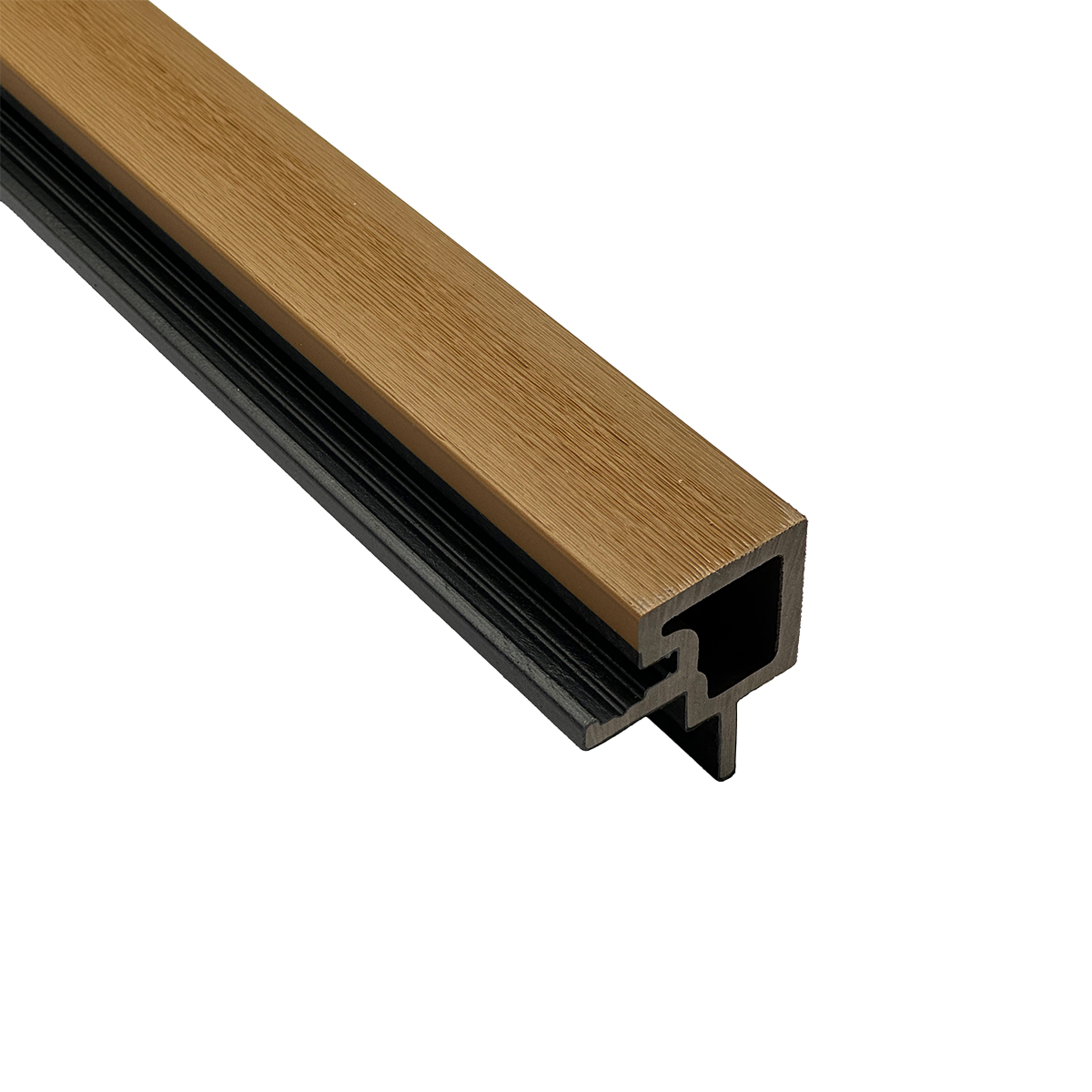 Außenecke für Akustikpaneele Outdoor aus WPC | Holzdekor in Hellbraun | 2350 x 57 x 57 mm