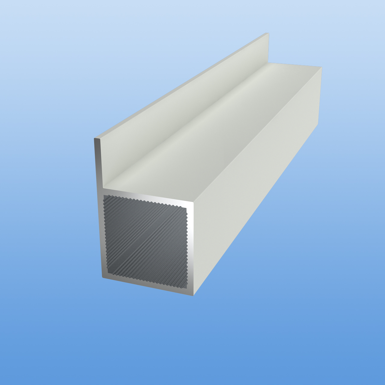 Vierkantrohr für Steckverbinder mit flächenbündigem Steg | Weiß - RAL 9016 | 30 x 30 x 2 mm