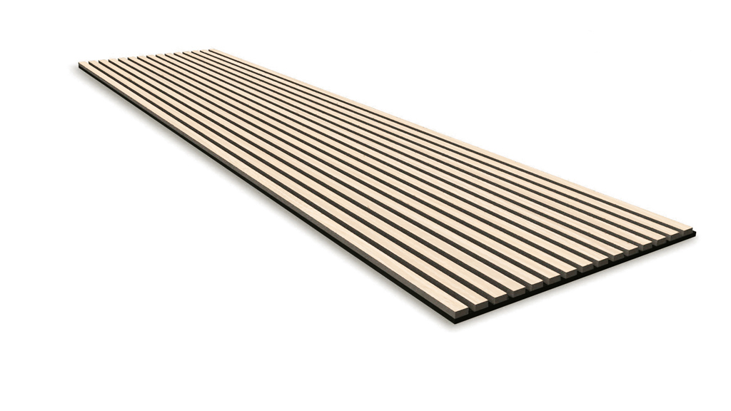 Akustikpaneele - Wandpaneele Solid | Nature Oak | schwarzer Filz | MDF furniert | 600 x 2400 x 22 mm