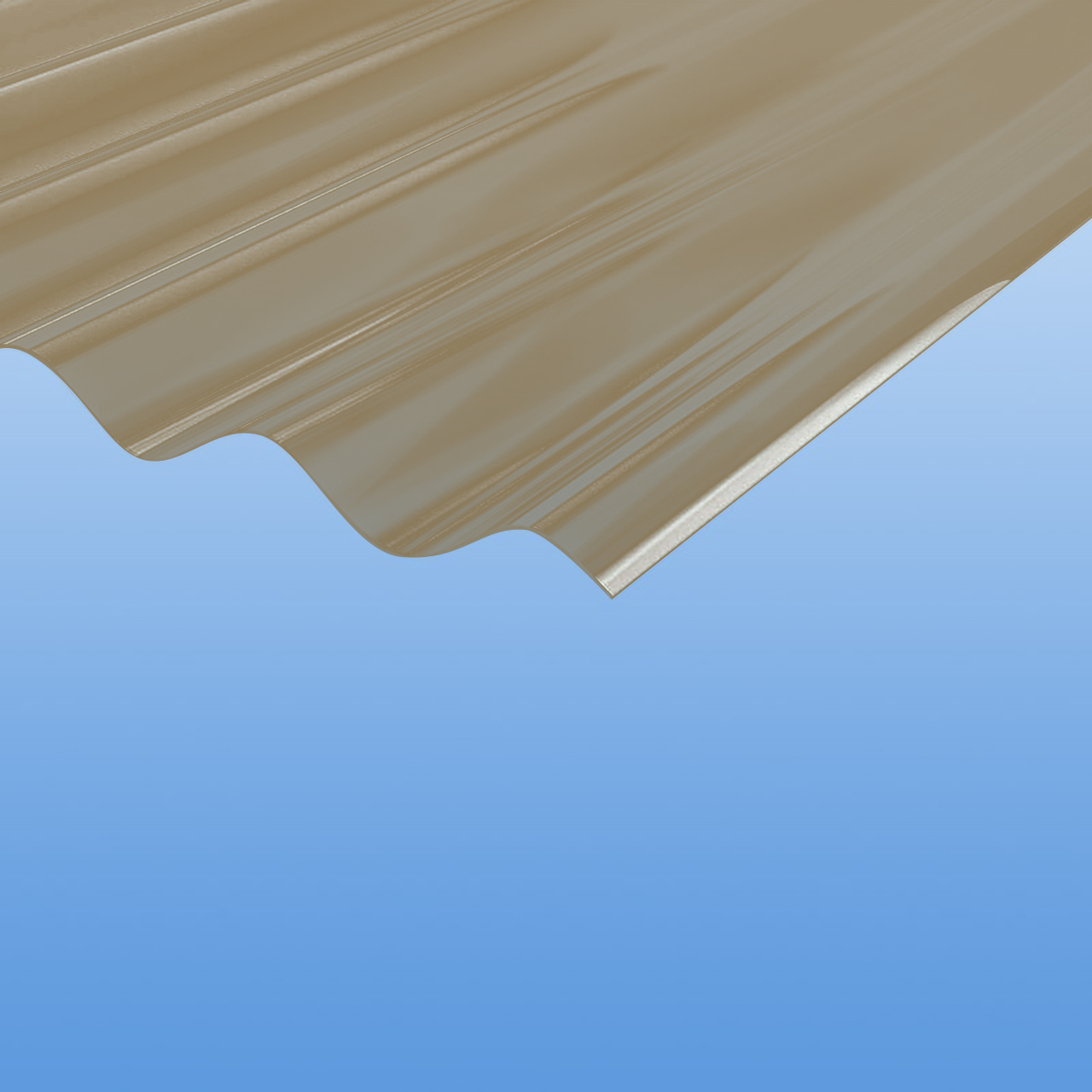 Sonderposten - Lichtplatten aus Polycarbonat Sinusprofil 76/18 bronze