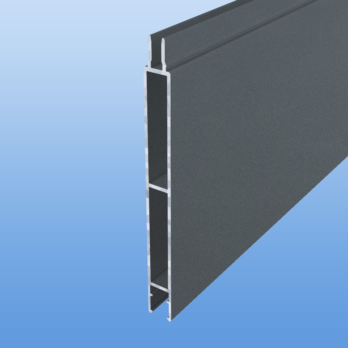 Trennwandprofil aus Aluminium mit Nut und Feder in Anthrazit